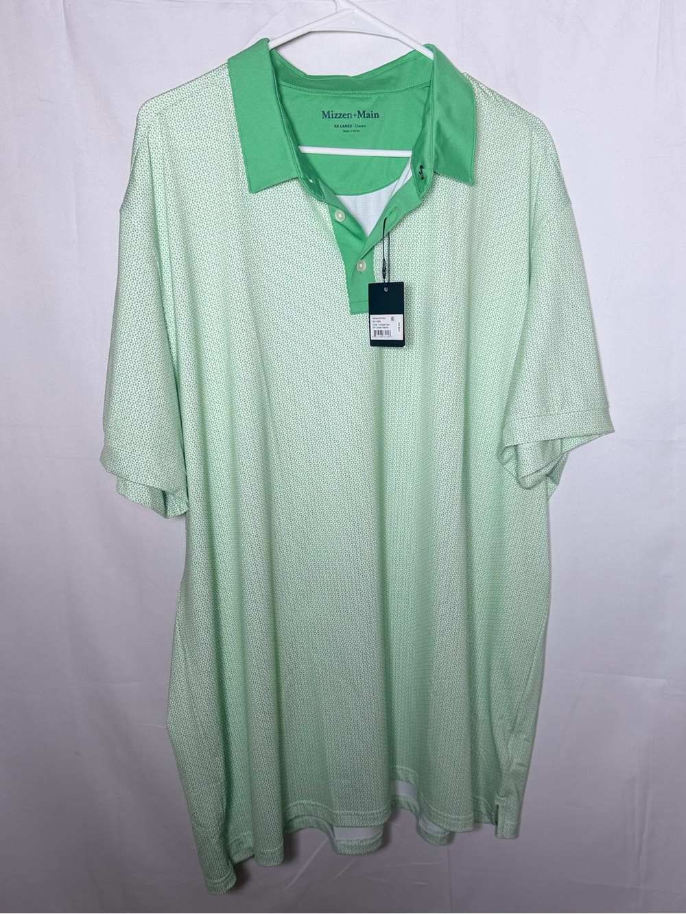 Mizzen+Main Mint Green Polo with Contrast Collar